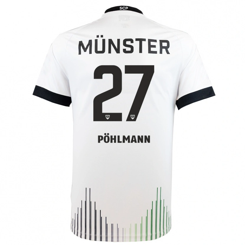 Danxen Niño Camiseta Phil Pöhlmann #27 Blanco Negro 2ª Equipación 2025/26 La Camisa