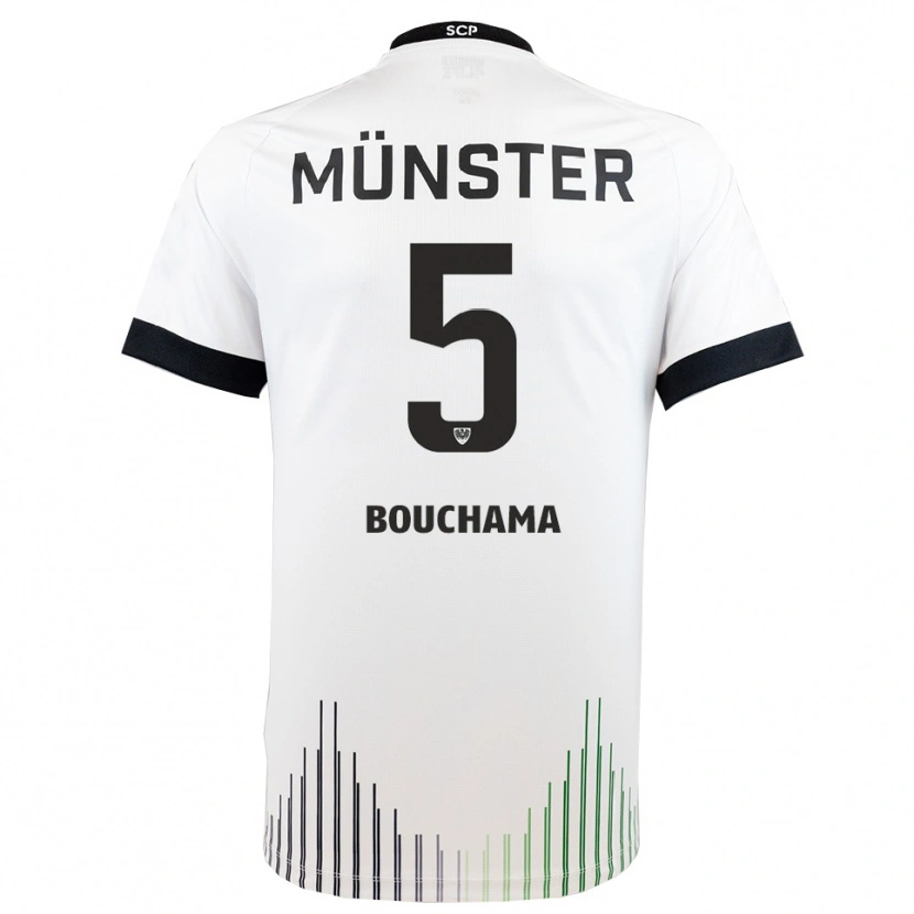 Danxen Niño Camiseta Yassine Bouchama #5 Blanco Negro 2ª Equipación 2025/26 La Camisa