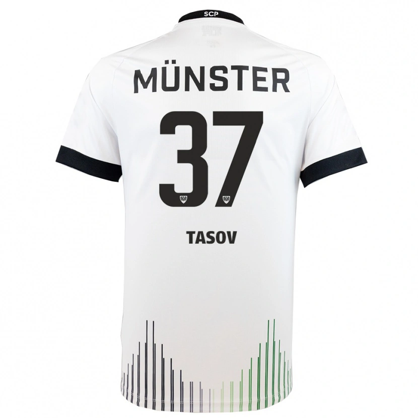 Danxen Niño Camiseta Leon Tasov #37 Blanco Negro 2ª Equipación 2025/26 La Camisa