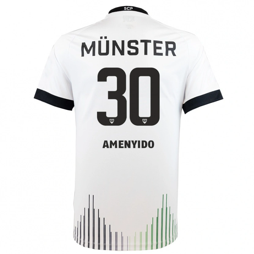 Danxen Niño Camiseta Etienne Amenyido #30 Blanco Negro 2ª Equipación 2025/26 La Camisa