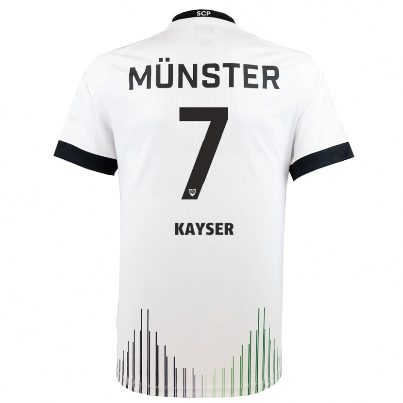 Danxen Niño Camiseta Leon Kayser #7 Blanco Negro 2ª Equipación 2025/26 La Camisa