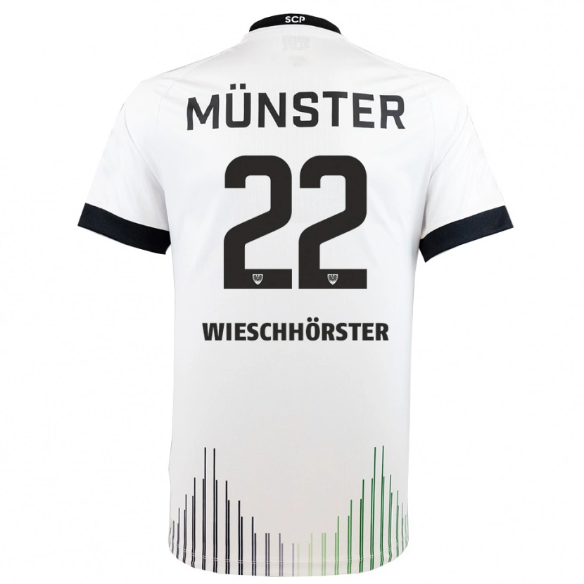Danxen Niño Camiseta Falk Wieschhörster #22 Blanco Negro 2ª Equipación 2025/26 La Camisa
