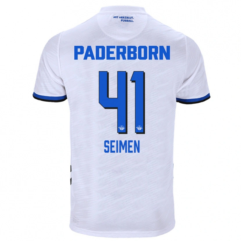 Danxen Niño Camiseta Dennis Seimen #41 Blanco Azul 2ª Equipación 2025/26 La Camisa