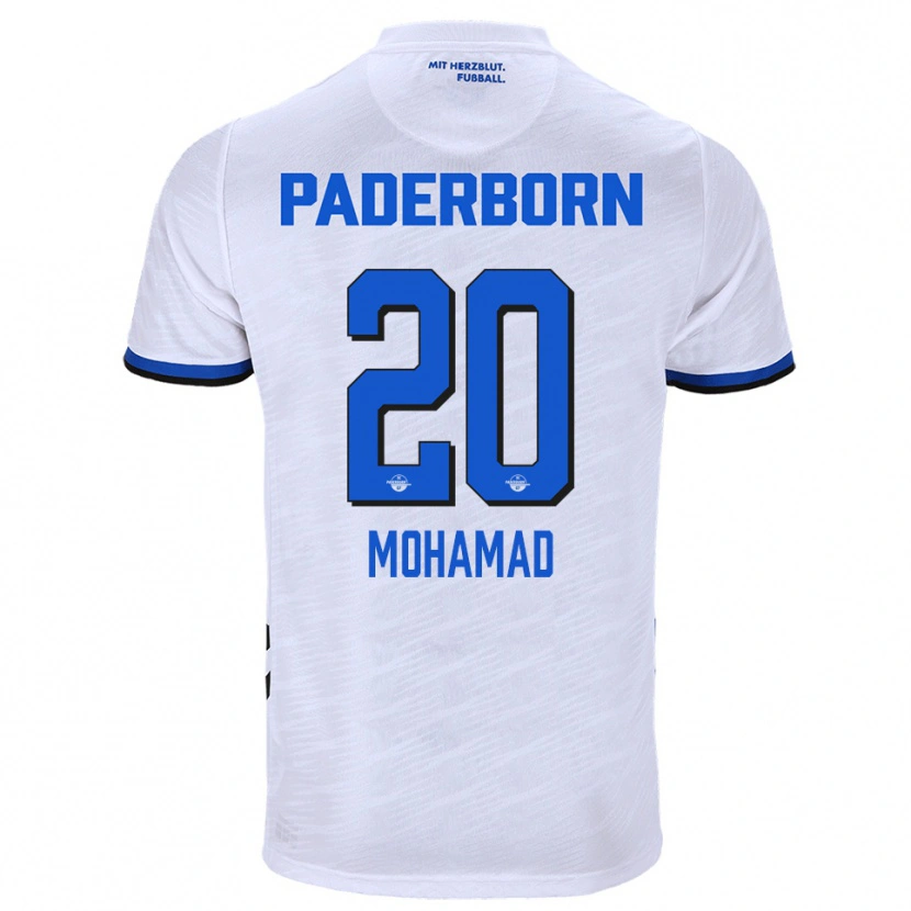 Danxen Niño Camiseta Hassan Mohamad #20 Blanco Azul 2ª Equipación 2025/26 La Camisa