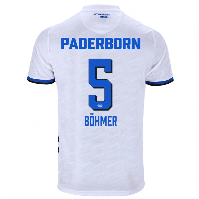Danxen Niño Camiseta Tim Böhmer #5 Blanco Azul 2ª Equipación 2025/26 La Camisa