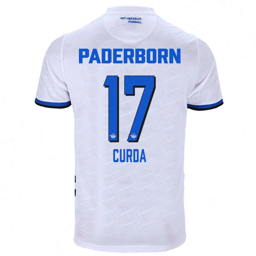 Danxen Niño Camiseta Laurin Curda #17 Blanco Azul 2ª Equipación 2025/26 La Camisa