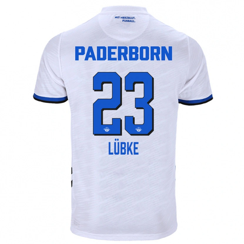 Danxen Niño Camiseta Jesper Lübke #23 Blanco Azul 2ª Equipación 2025/26 La Camisa