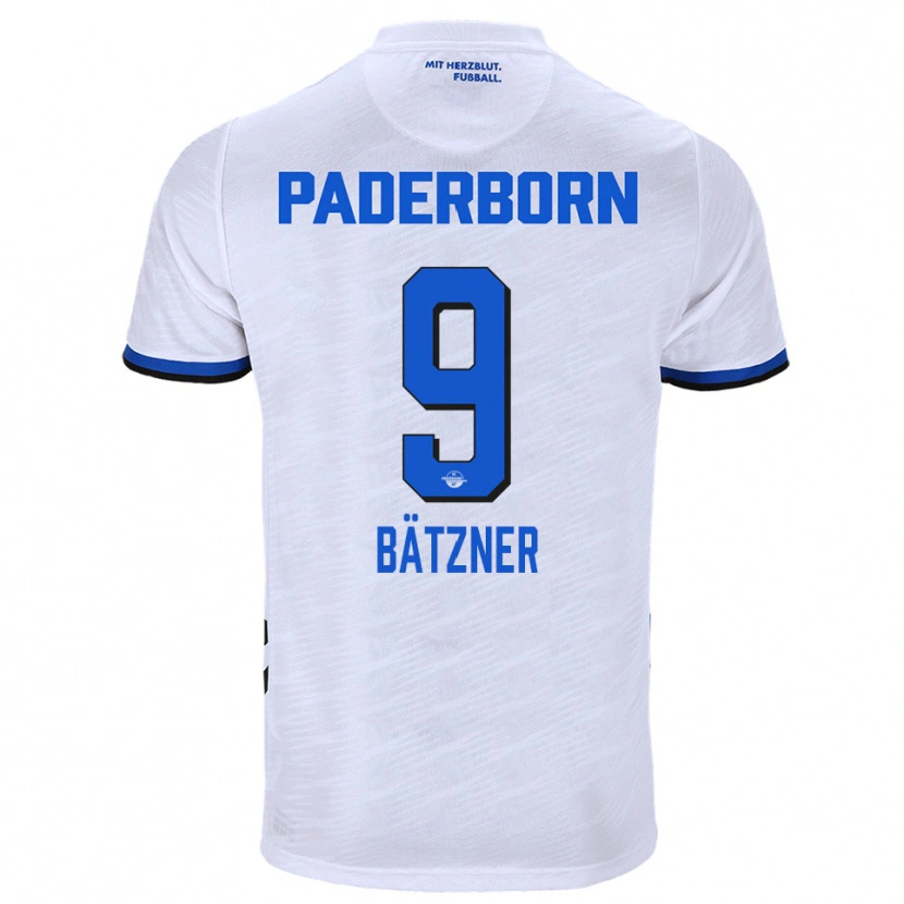 Danxen Niño Camiseta Nick Bätzner #9 Blanco Azul 2ª Equipación 2025/26 La Camisa