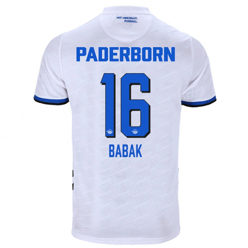 Danxen Niño Camiseta Fedir Babak #16 Blanco Azul 2ª Equipación 2025/26 La Camisa
