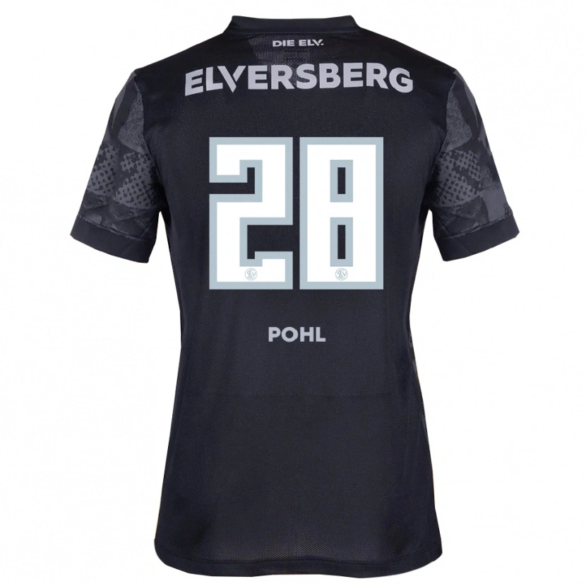 Danxen Niño Camiseta Jonas Pohl #28 Negro Gris 2ª Equipación 2025/26 La Camisa