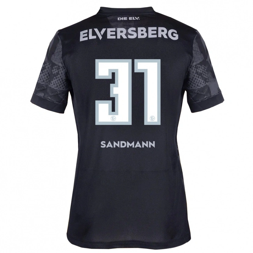 Danxen Niño Camiseta Amanda Sandmann #31 Negro Gris 2ª Equipación 2025/26 La Camisa