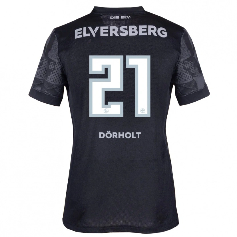 Danxen Niño Camiseta Yannis Dörholt #21 Negro Gris 2ª Equipación 2025/26 La Camisa