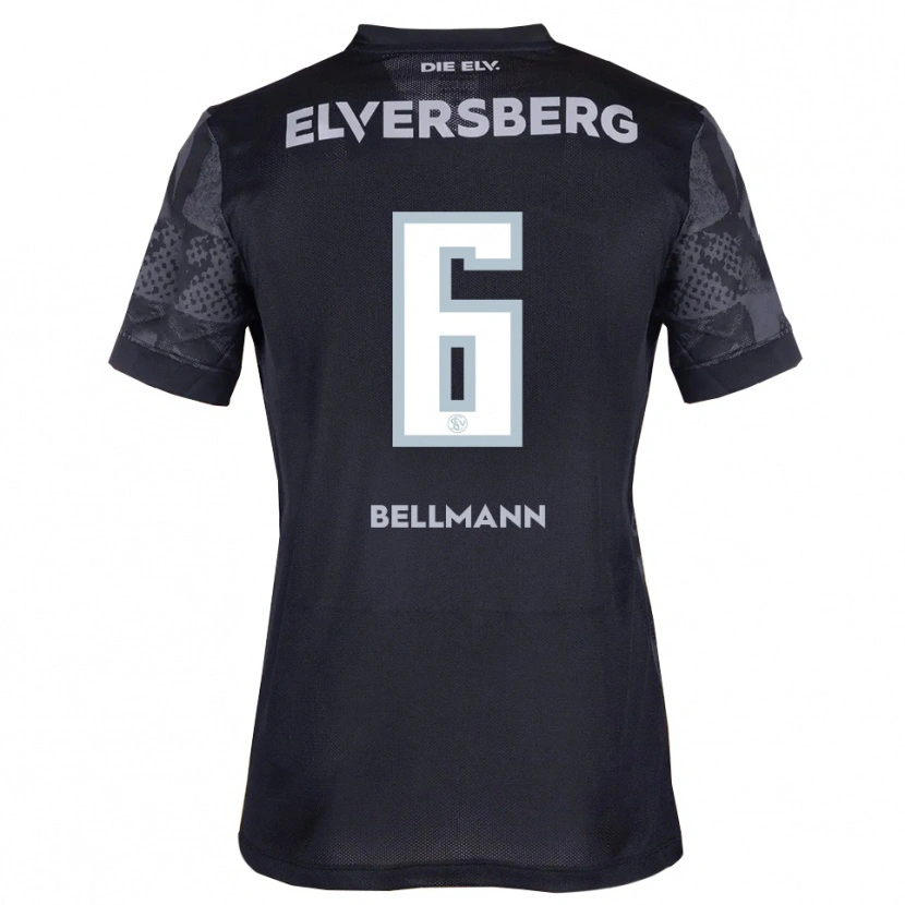 Danxen Niño Camiseta Niklas Bellmann #6 Negro Gris 2ª Equipación 2025/26 La Camisa