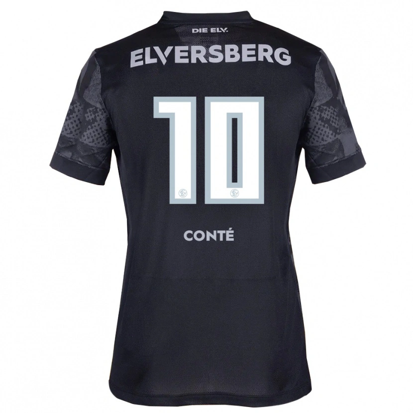 Danxen Niño Camiseta Bambasé Conté #10 Negro Gris 2ª Equipación 2025/26 La Camisa