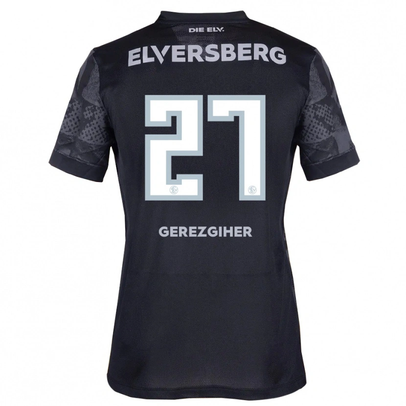 Danxen Niño Camiseta Filimon Gerezgiher #27 Negro Gris 2ª Equipación 2025/26 La Camisa