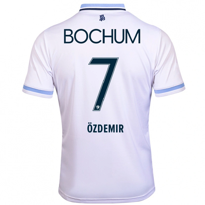 Danxen Niño Camiseta Tolga Özdemir #7 Blanco Azul Cielo 2ª Equipación 2025/26 La Camisa