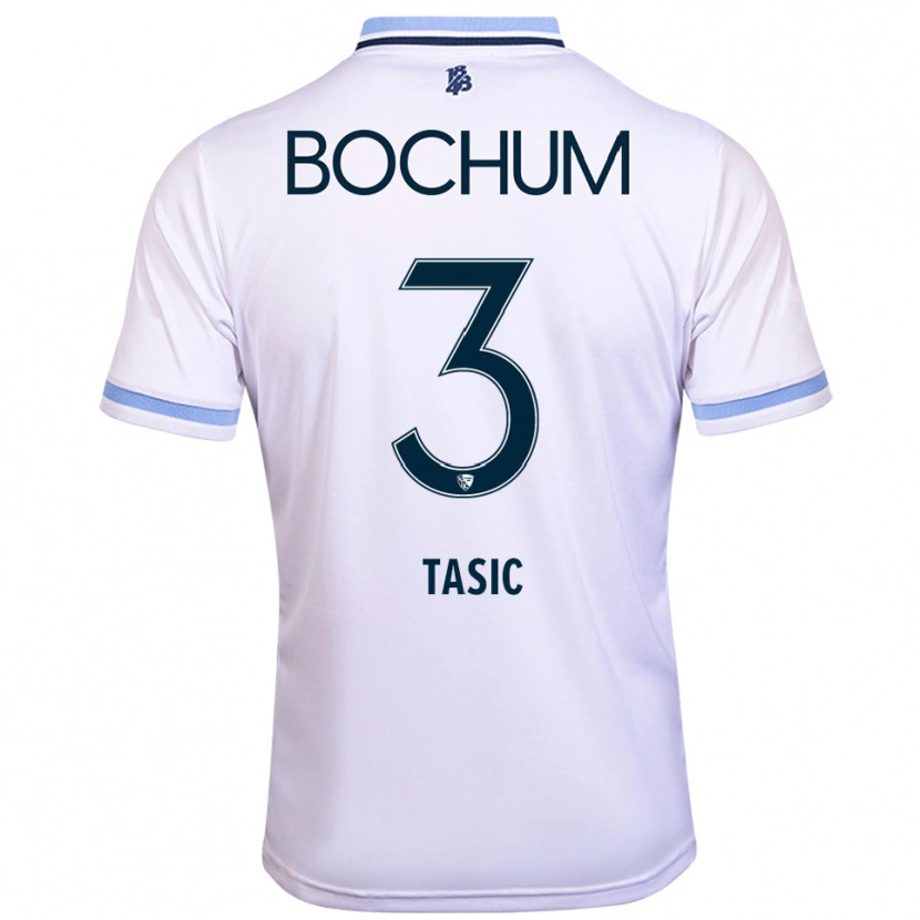 Danxen Niño Camiseta Stevan Tasic #3 Blanco Azul Cielo 2ª Equipación 2025/26 La Camisa