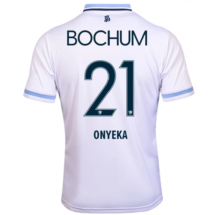 Danxen Niño Camiseta Francis Onyeka #21 Blanco Azul Cielo 2ª Equipación 2025/26 La Camisa