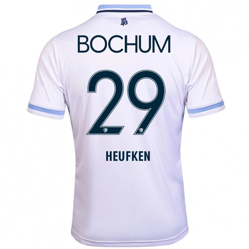 Danxen Niño Camiseta Jeremias Heufken #29 Blanco Azul Cielo 2ª Equipación 2025/26 La Camisa