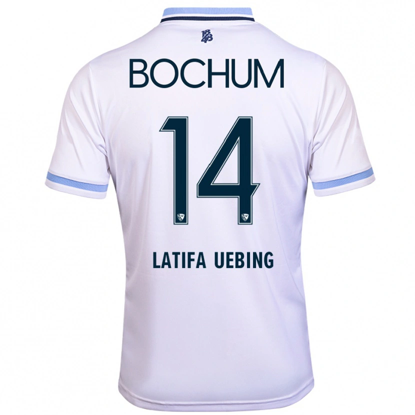 Danxen Niño Camiseta Anna Latifa Uebing #14 Blanco Azul Cielo 2ª Equipación 2025/26 La Camisa