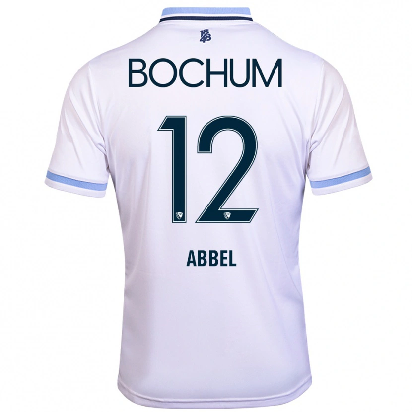 Danxen Niño Camiseta Erik Abbel #12 Blanco Azul Cielo 2ª Equipación 2025/26 La Camisa