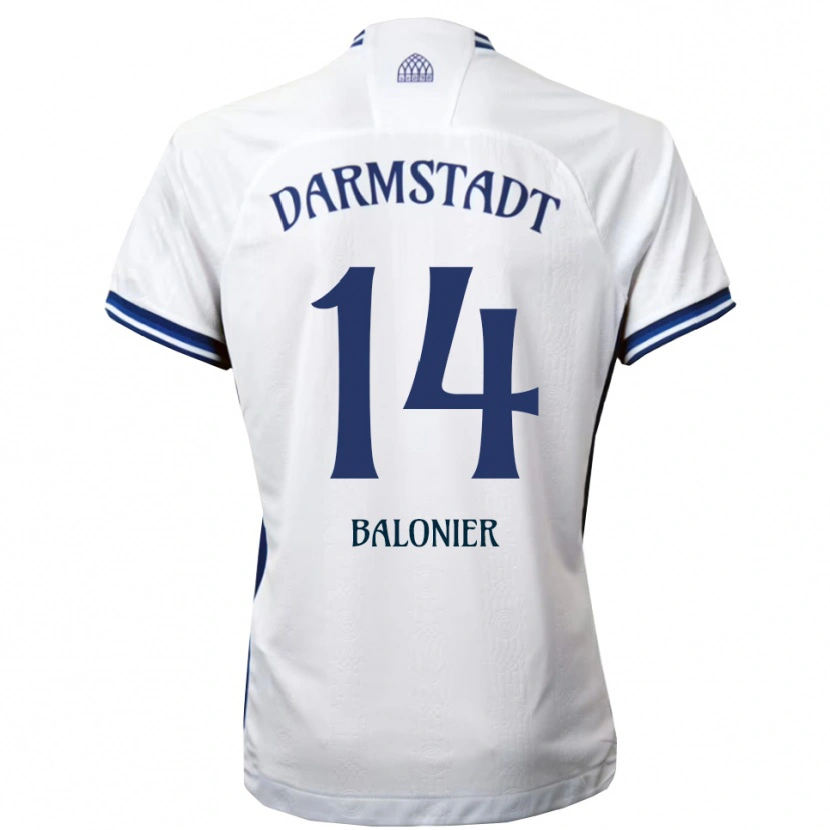 Danxen Niño Camiseta Mike Balonier #14 Blanco Azul 2ª Equipación 2025/26 La Camisa
