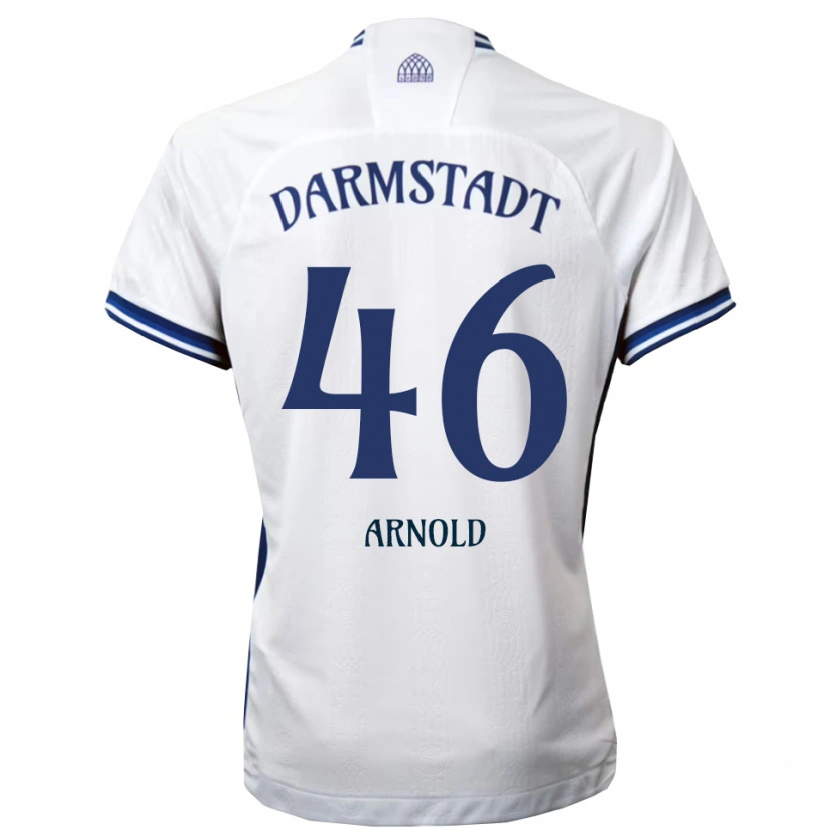 Danxen Niño Camiseta Tim Arnold #46 Blanco Azul 2ª Equipación 2025/26 La Camisa