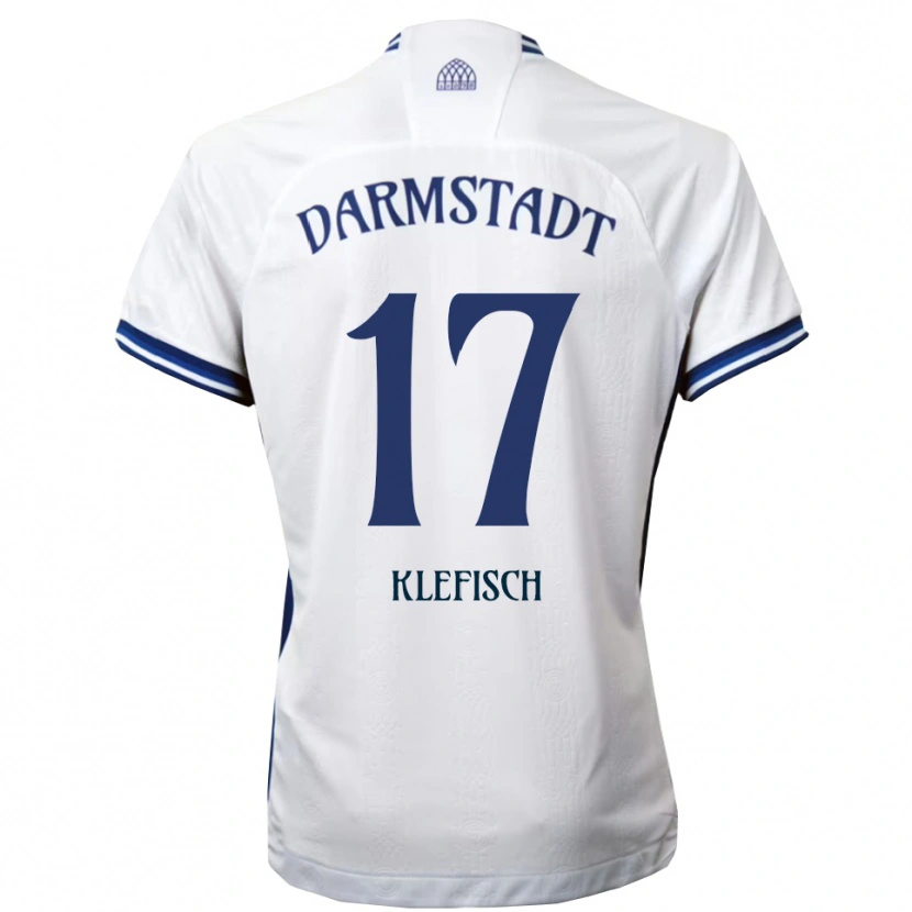 Danxen Niño Camiseta Kai Klefisch #17 Blanco Azul 2ª Equipación 2025/26 La Camisa