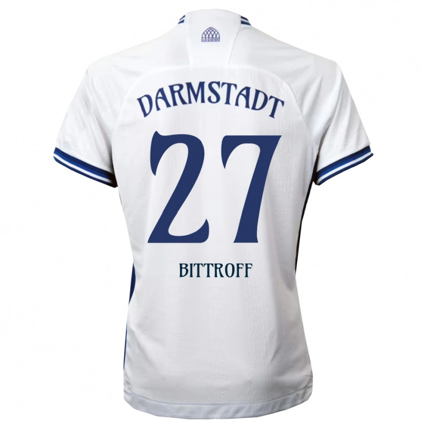 Danxen Niño Camiseta Maurice Bittroff #27 Blanco Azul 2ª Equipación 2025/26 La Camisa