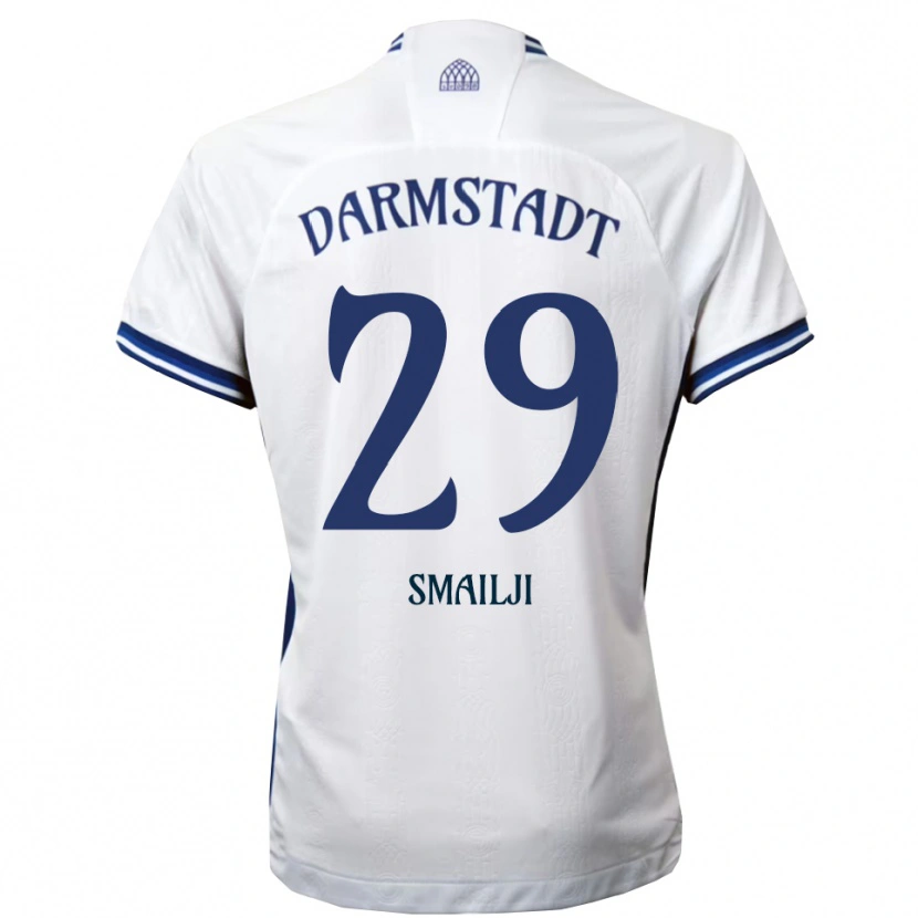 Danxen Niño Camiseta Esad Smailji #29 Blanco Azul 2ª Equipación 2025/26 La Camisa
