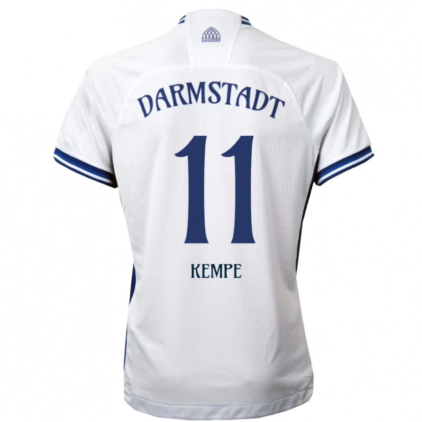 Danxen Niño Camiseta Tobias Kempe #11 Blanco Azul 2ª Equipación 2025/26 La Camisa