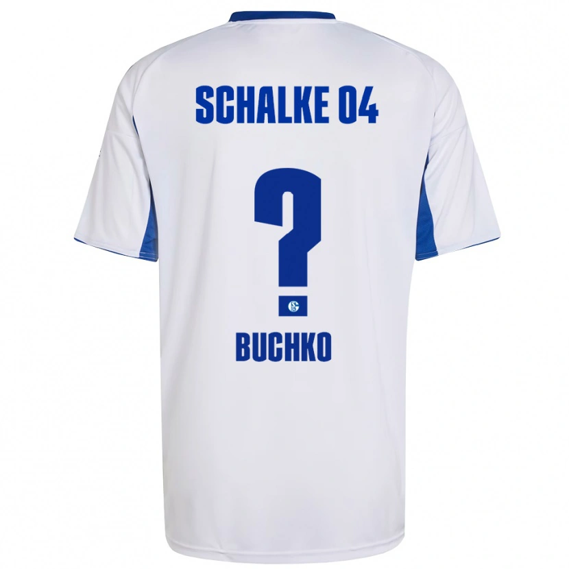 Danxen Niño Camiseta Adam Buchko #0 Blanco Azul 2ª Equipación 2025/26 La Camisa