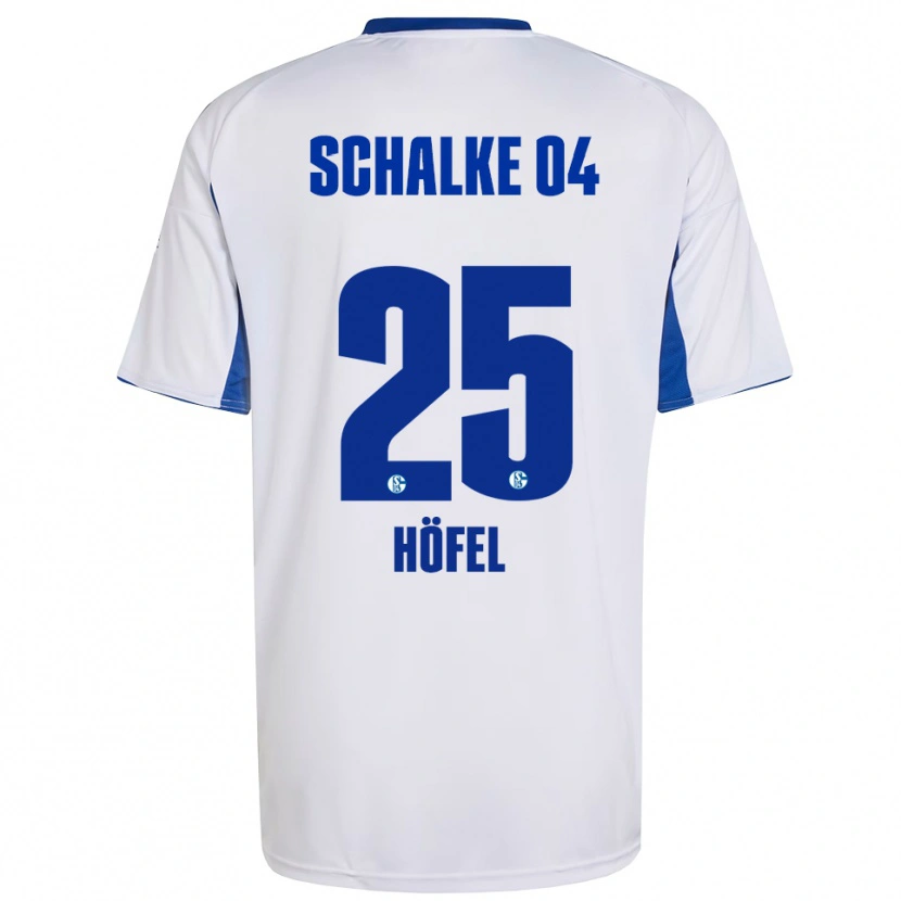 Danxen Niño Camiseta Luca Höfel #25 Blanco Azul 2ª Equipación 2025/26 La Camisa