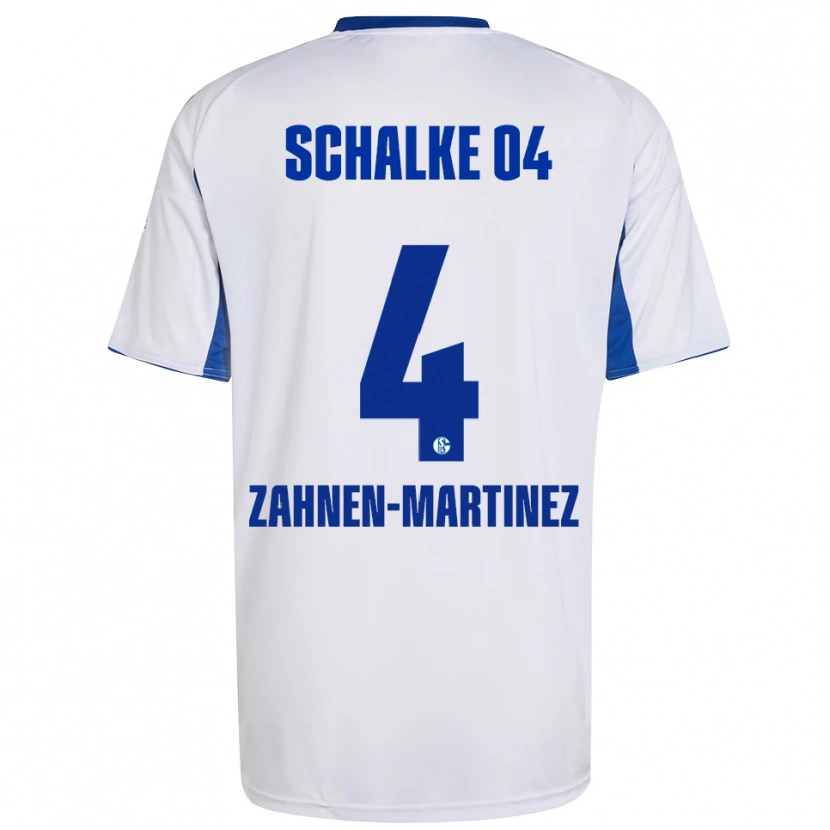 Danxen Niño Camiseta Pablo Zahnen-Martinez #4 Blanco Azul 2ª Equipación 2025/26 La Camisa