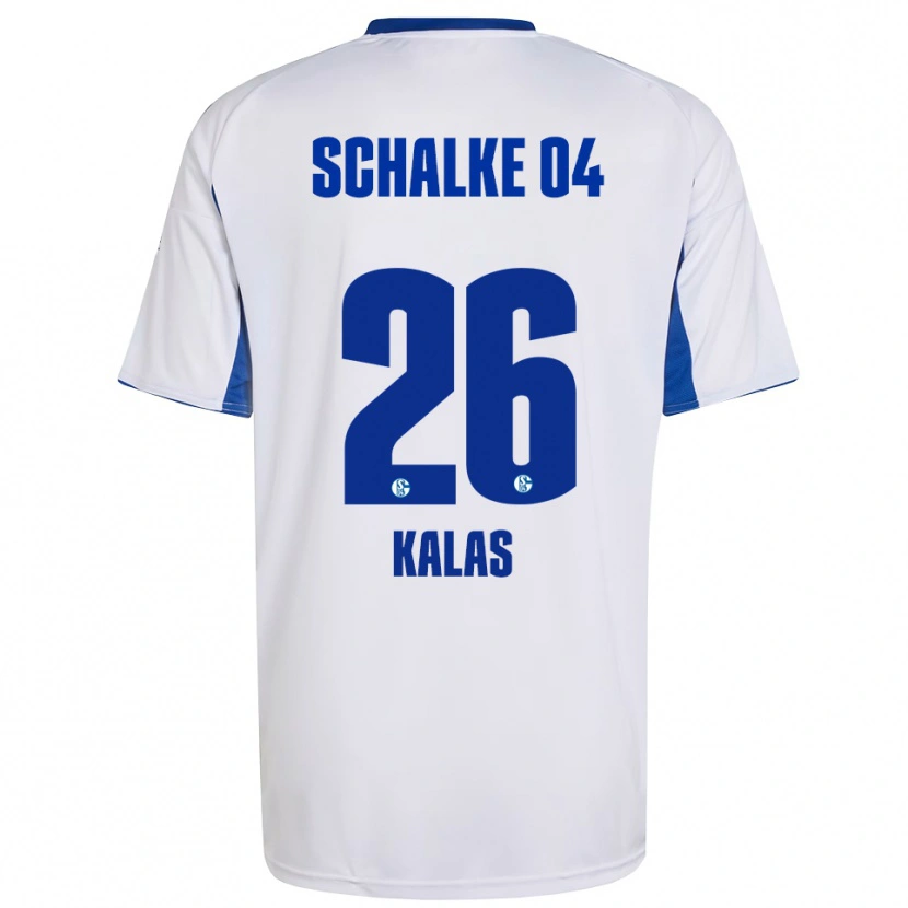 Danxen Niño Camiseta Tomas Kalas #26 Blanco Azul 2ª Equipación 2025/26 La Camisa