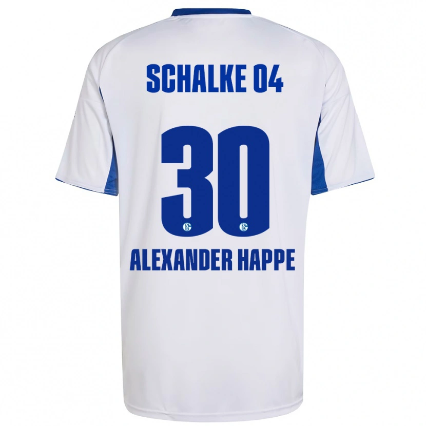 Danxen Niño Camiseta Luca Alexander Happe #30 Blanco Azul 2ª Equipación 2025/26 La Camisa