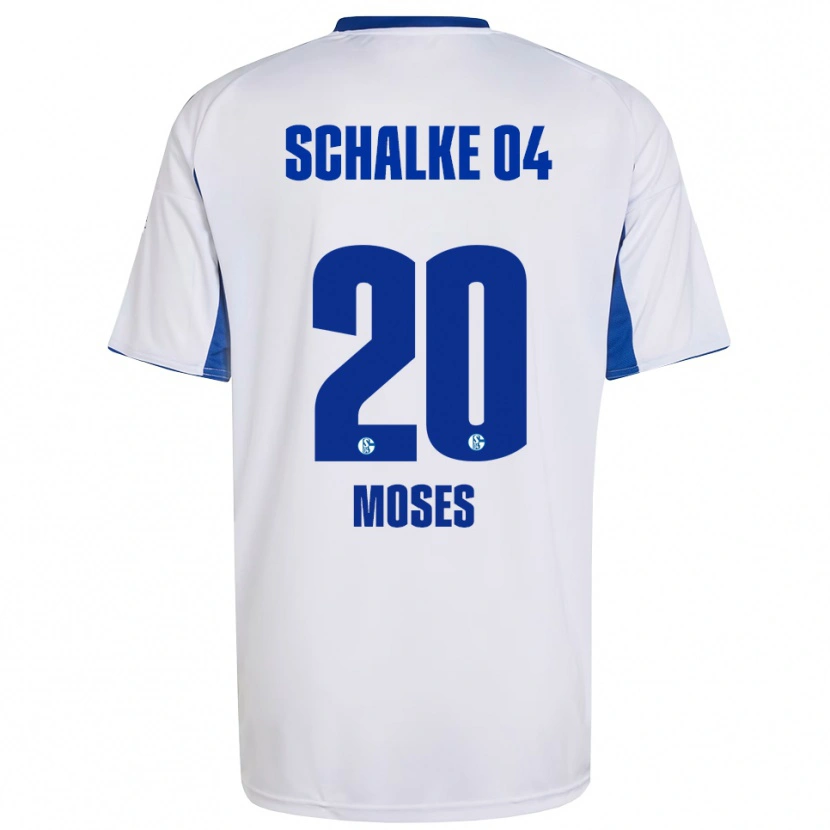 Danxen Niño Camiseta Jennifer Moses #20 Blanco Azul 2ª Equipación 2025/26 La Camisa