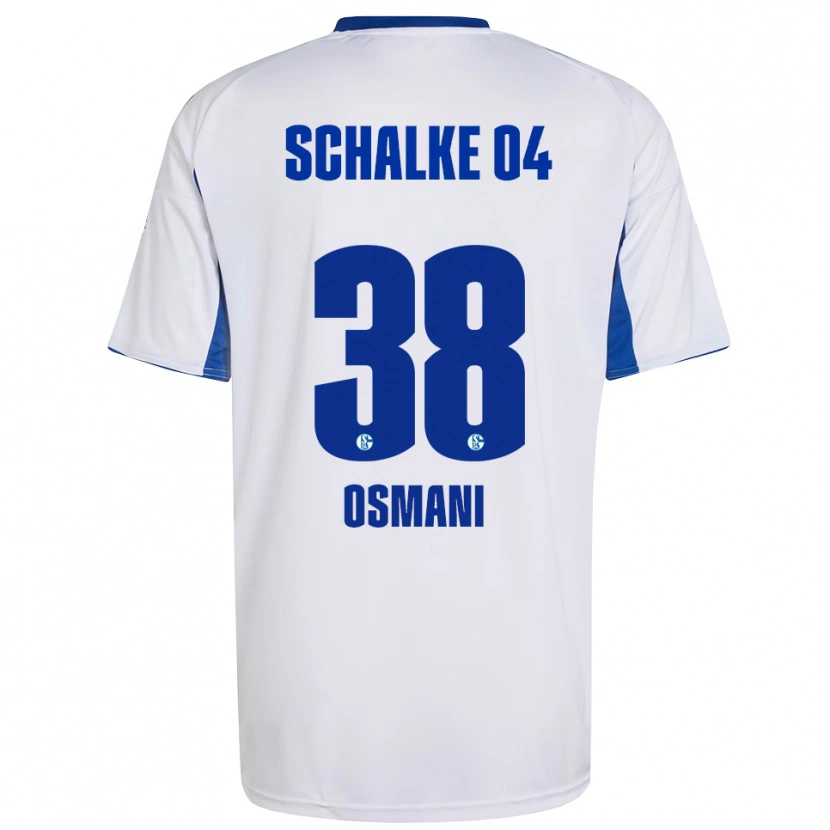 Danxen Niño Camiseta Tristan Osmani #38 Blanco Azul 2ª Equipación 2025/26 La Camisa