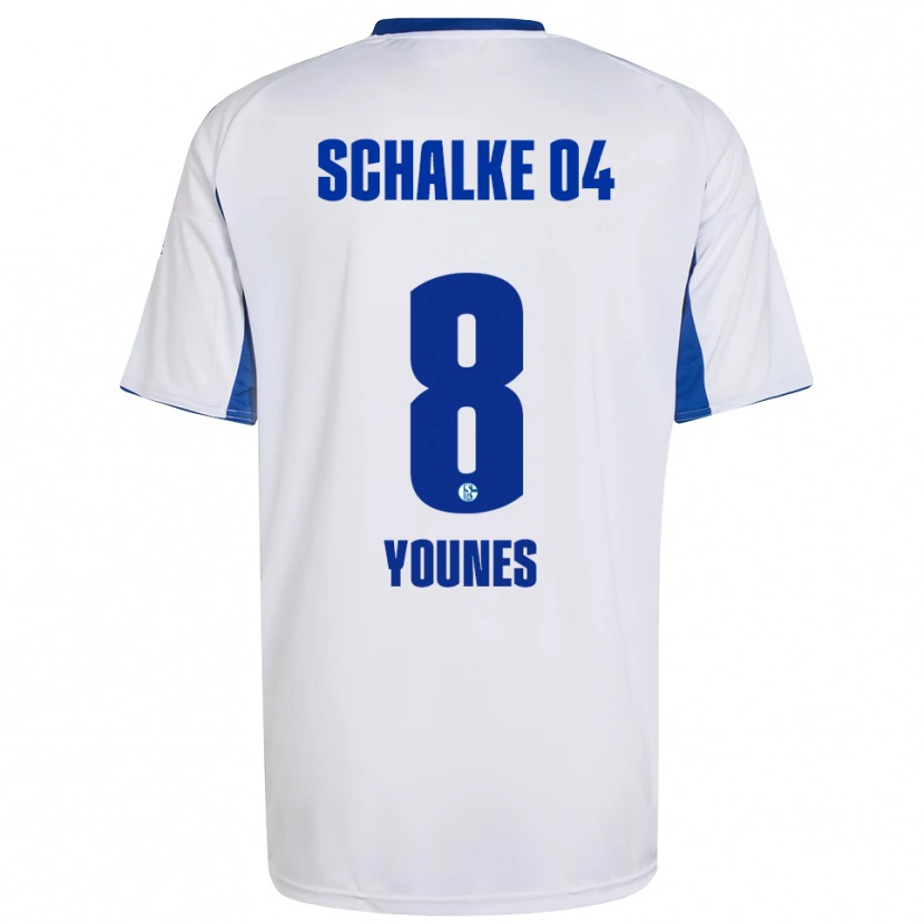 Danxen Niño Camiseta Amin Younes #8 Blanco Azul 2ª Equipación 2025/26 La Camisa