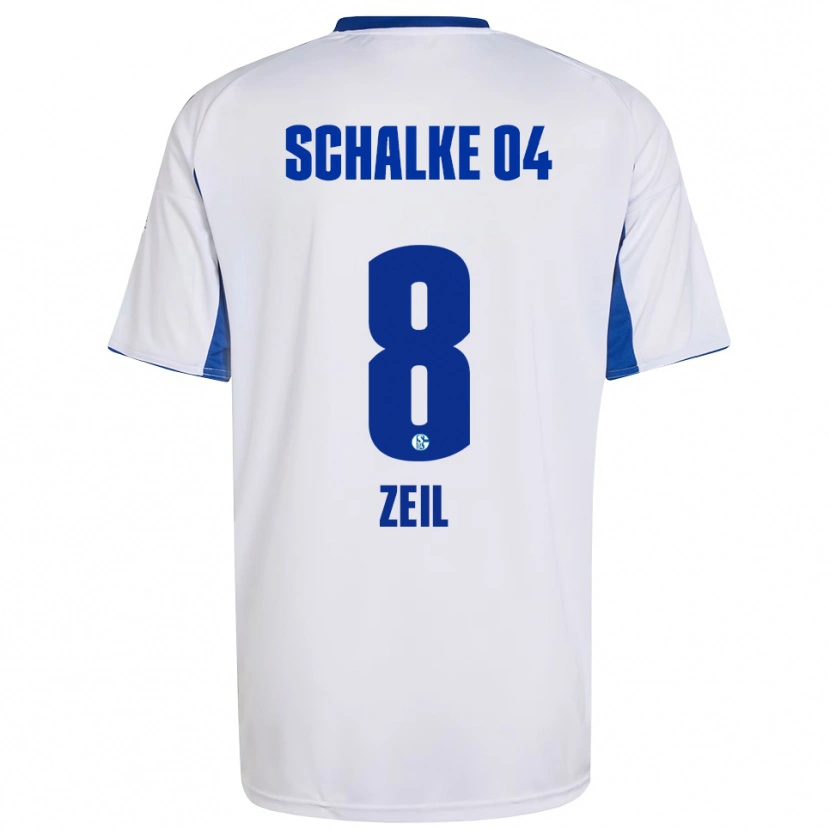 Danxen Niño Camiseta Emil Zeil #8 Blanco Azul 2ª Equipación 2025/26 La Camisa