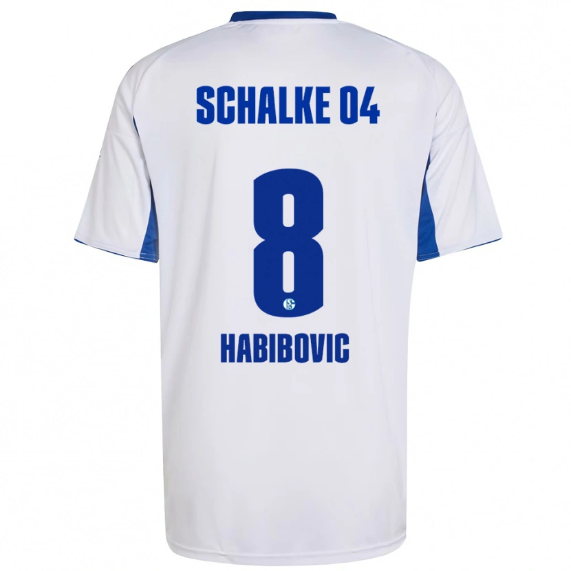 Danxen Niño Camiseta Edina Habibovic #8 Blanco Azul 2ª Equipación 2025/26 La Camisa