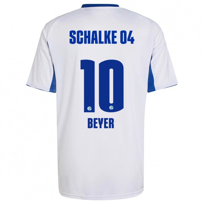 Danxen Niño Camiseta Pia Beyer #10 Blanco Azul 2ª Equipación 2025/26 La Camisa