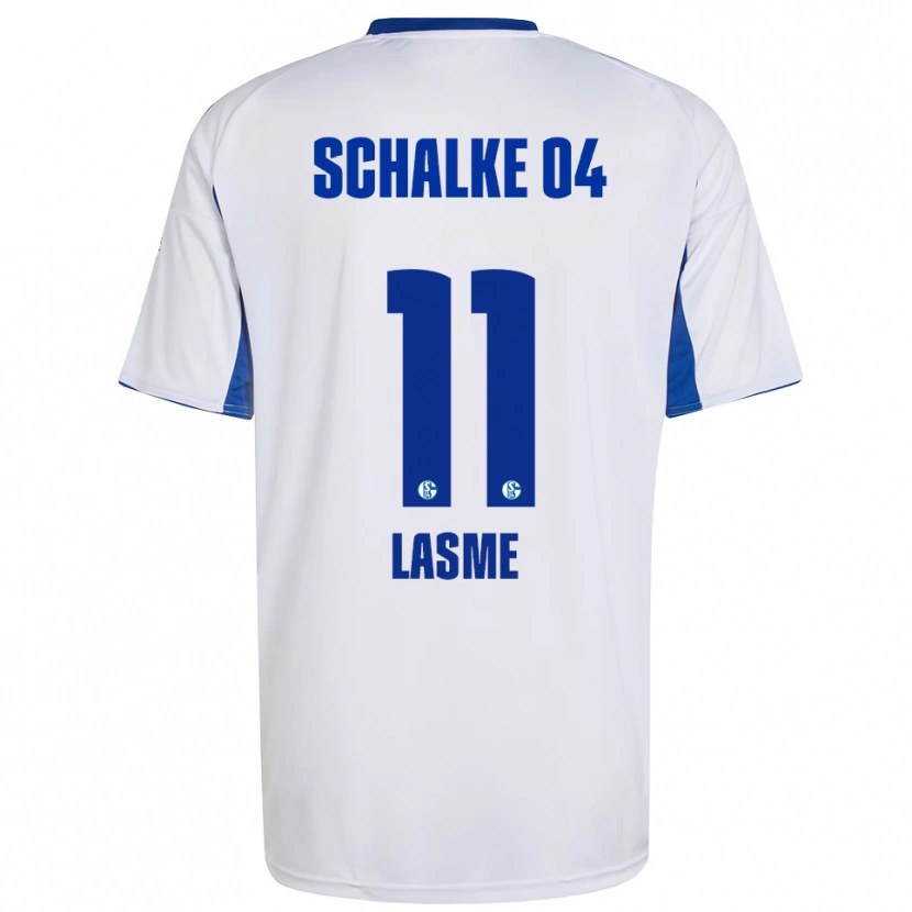 Danxen Niño Camiseta Bryan Lasme #11 Blanco Azul 2ª Equipación 2025/26 La Camisa