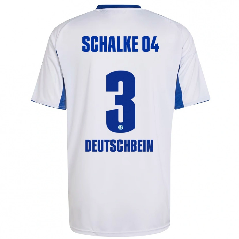 Danxen Niño Camiseta Lasse Deutschbein #3 Blanco Azul 2ª Equipación 2025/26 La Camisa