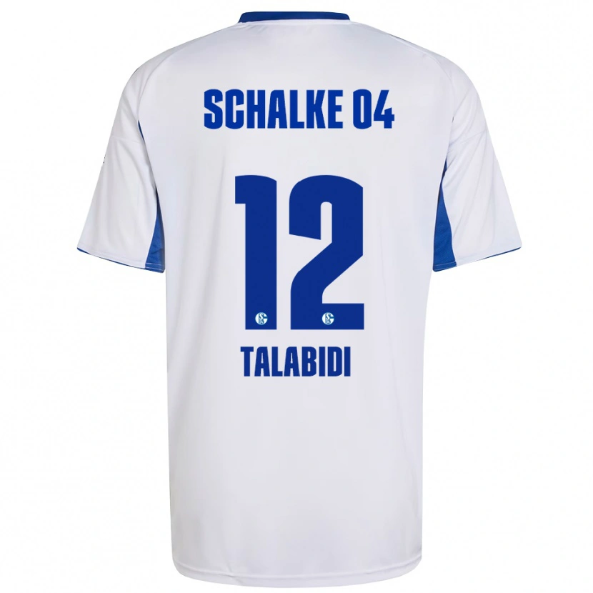 Danxen Niño Camiseta Malik Talabidi #12 Blanco Azul 2ª Equipación 2025/26 La Camisa