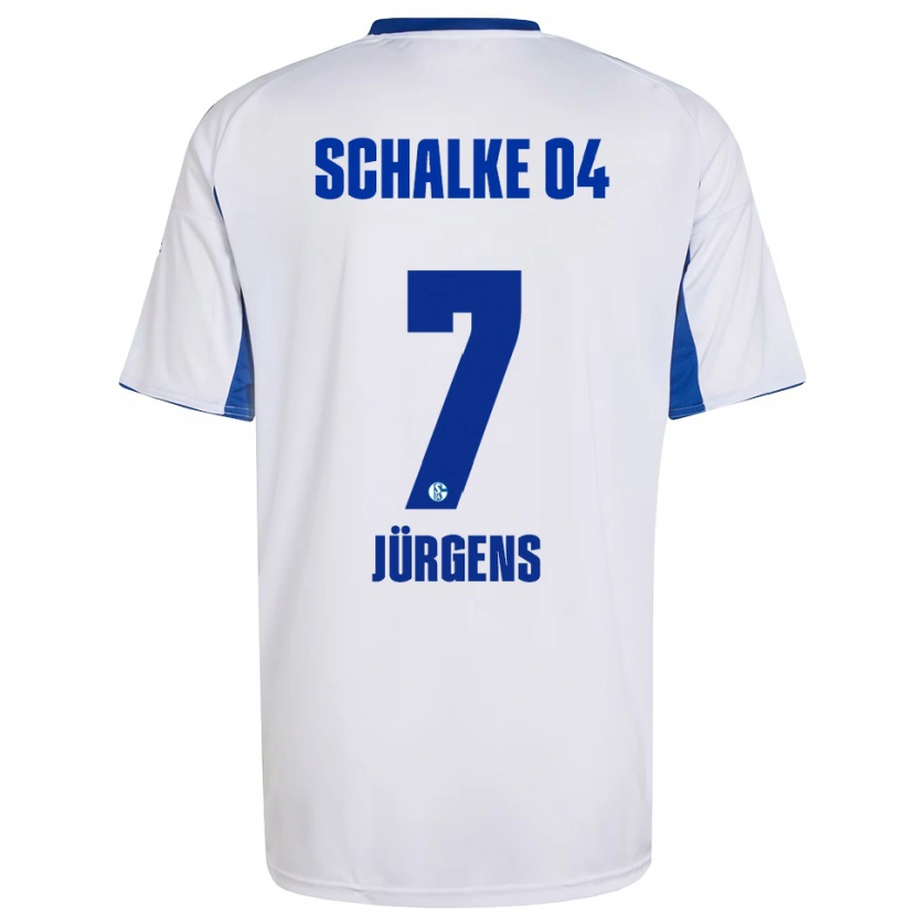 Danxen Niño Camiseta Celina Jürgens #7 Blanco Azul 2ª Equipación 2025/26 La Camisa