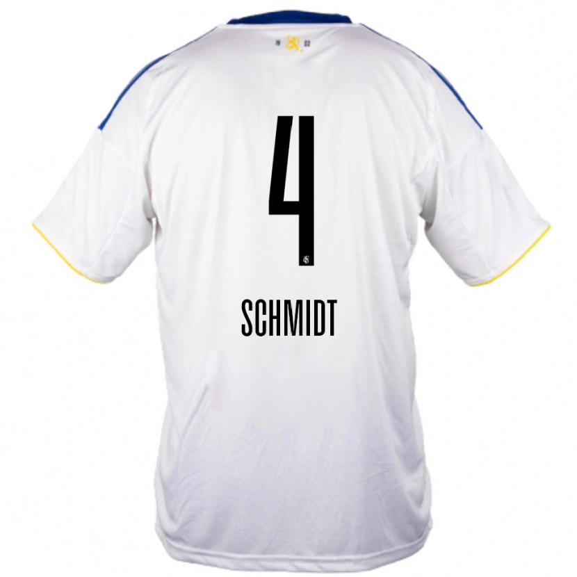 Danxen Niño Camiseta Louis Schmidt #4 Blanco Azul Amarillo 2ª Equipación 2025/26 La Camisa