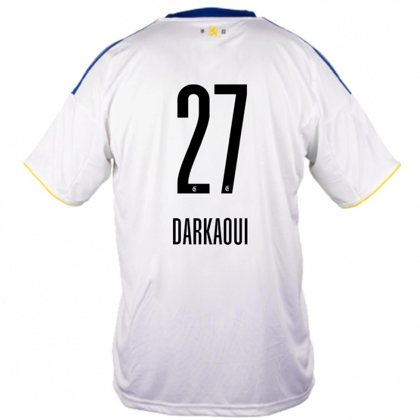 Danxen Niño Camiseta Gibriel Darkaoui #27 Blanco Azul Amarillo 2ª Equipación 2025/26 La Camisa