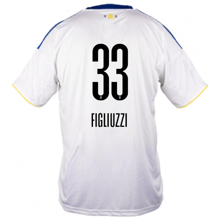 Danxen Niño Camiseta Silvano Figliuzzi #33 Blanco Azul Amarillo 2ª Equipación 2025/26 La Camisa