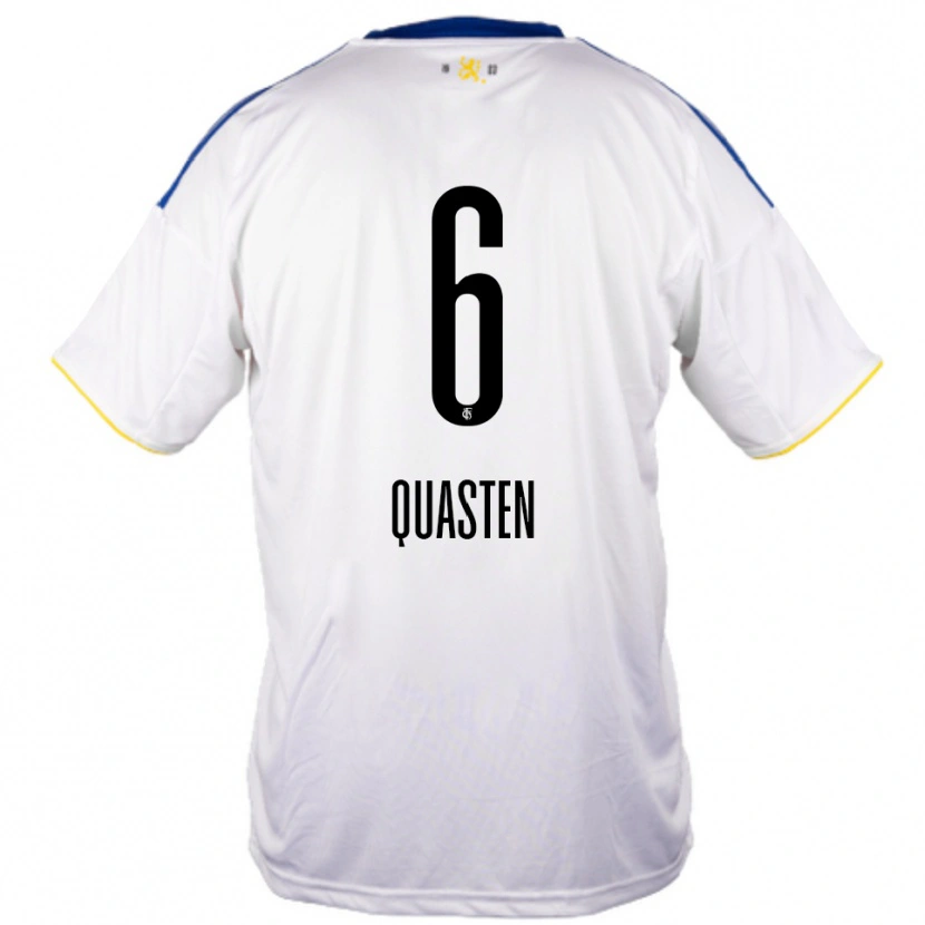 Danxen Niño Camiseta Felix Quasten #6 Blanco Azul Amarillo 2ª Equipación 2025/26 La Camisa